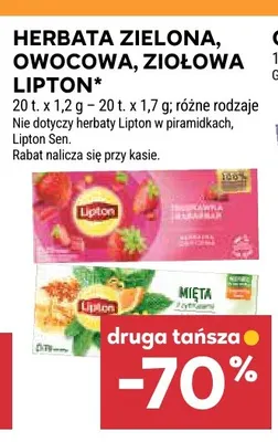 Herbata owocowa Lipton truskawka rabarbar promocja w Stokrotka