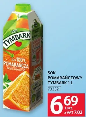 Sok pomarańczowy Tymbark 1 l promocja w Selgros