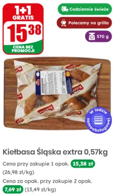 Kiełbasa Śląska extra Rydzyna promocja w Dino