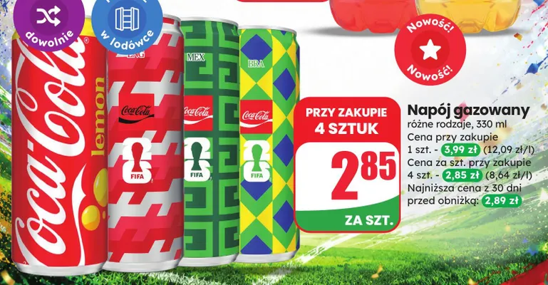Napój gazowany Coca-Cola Lemon promocja w Dino