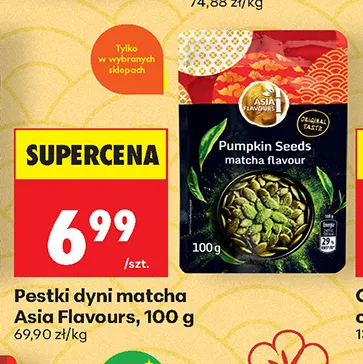 Pestki dyni matcha Asia Flavours promocja w Biedronka