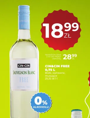 Wino bezalkoholowe Cin & promocja w Duży Ben