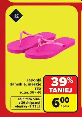 Japonki damskie TEX promocja w Carrefour