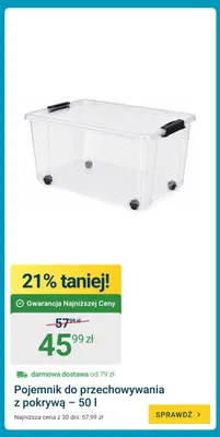 Pojemnik do przechowywania z pokrywą 50 l promocja w ERLI