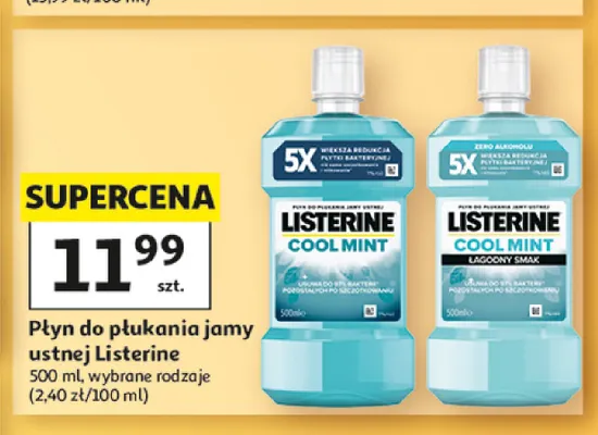 Płyn do płukania jamy ustnej Listerine Cool Mint promocja w Auchan