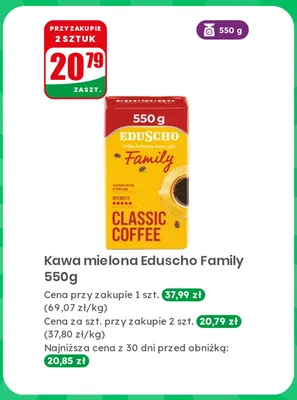 Kawa mielona Eduscho Family promocja w Dino