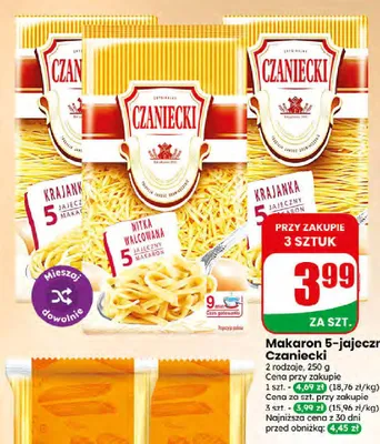 Makaron 5-jajeczny Nitka walowana Czaniecki promocja w Dino