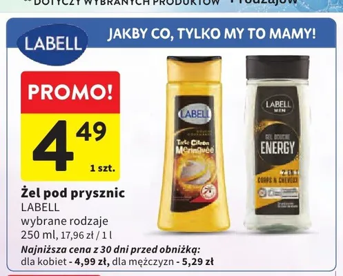 Żel pod prysznic Labell Men Energy promocja w Intermarche