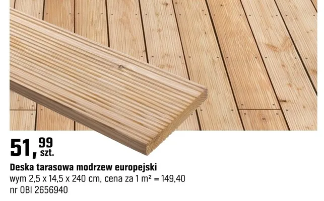 Deska tarasowa modrzew europejski promocja w OBI