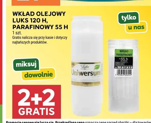 Wkład olejowy Luks Uniwersum 120h promocja w Stokrotka