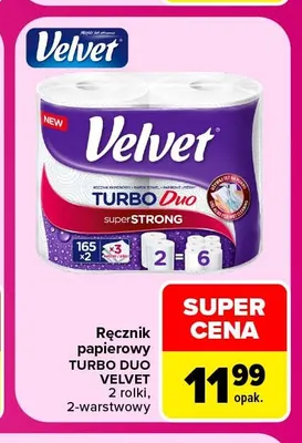 Ręcznik papierowy Turbo Duo Velvet 2-warstwowy promocja w Carrefour