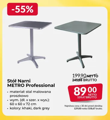 Stół Narni METRO Professional promocja w Makro