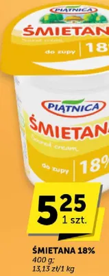 Śmietana Piątnica 18% promocja w Euro Sklep