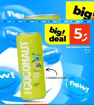Woda kokosowa Coconaut z sokiem z yuzu promocja w Dealz