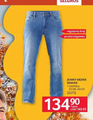 Jeansy męskie Denver promocja w Selgros