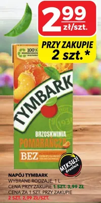 Napój brzoskwinia pomarańcza bez promocja w Top Market