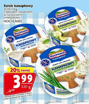 Ser kanapkowy Hochland ze szczypiorkiem, śmietankowy promocja w Prim Market