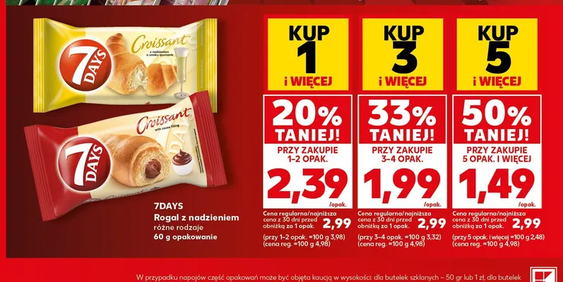 Rogal z nadzieniem o smaku spumante 7Days promocja w Kaufland