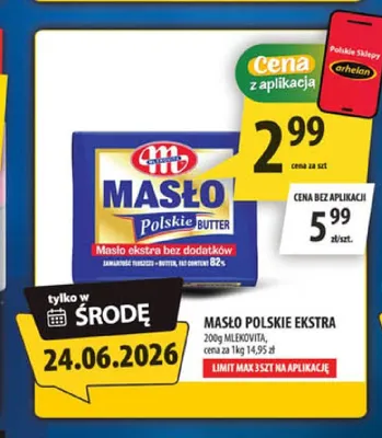 Masło Polskie Ekstra Mlekovita promocja w Arhelan