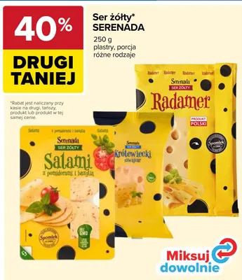Ser żółty Serenada Królewiecki plastry promocja w Carrefour