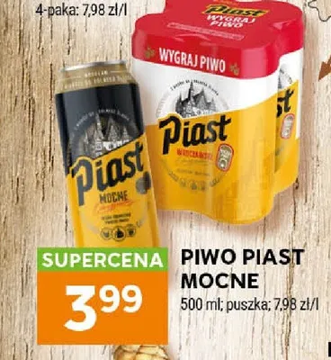 Piwo Piast Mocne puszka promocja w Stokrotka
