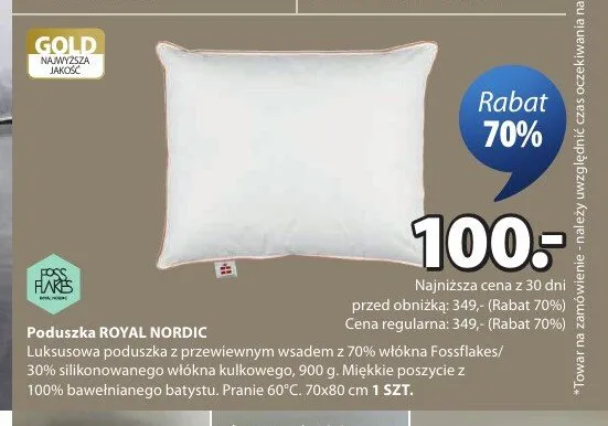 Poduszka ROYAL NORDIC 70x80cm promocja w Jysk
