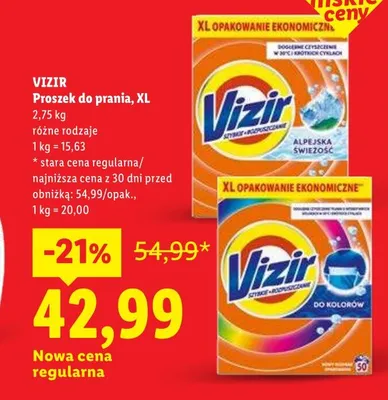 Proszek do prania Vizir XL promocja w Lidl
