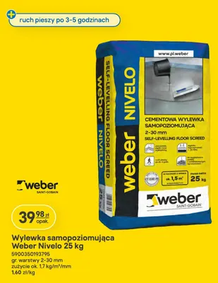 Wylewka samopoziomująca Weber Nivelo promocja w Castorama