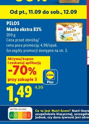 Masło ekstra Pilos 83% promocja w Lidl