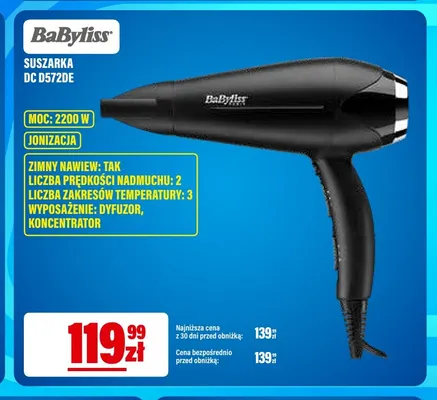 Suszarka Dc D572DE BaByliss promocja w RTV EURO AGD