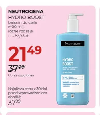Balsam do ciała Hydro Boost Neutrogena promocja w Drogerie Jawa