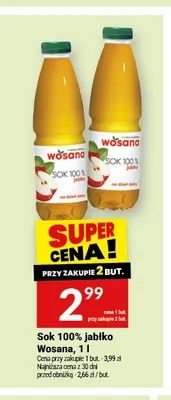 Sok jabłko Wosana 100% promocja w Twój Market