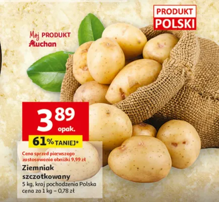 Ziemniak szczotkowany promocja w Auchan
