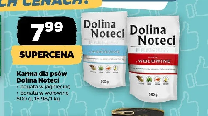 Karma dla psów Dolina Noteci Premium bogata w jagnięcinę promocja w Netto