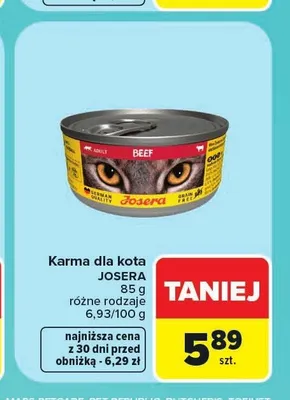 Karma dla kota Josera wołowina promocja w Carrefour