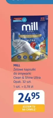 Żelowe kapsułki do zmywarki Mill Clean & Shine Ultra promocja w Drogerie DM