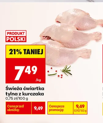 Świeża ćwiartka tylna z kurczaka promocja w Biedronka