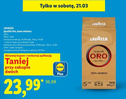 Kawa mielona Qualità Oro promocja w Lidl