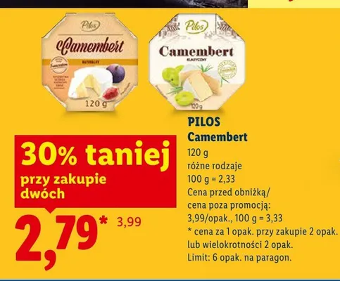 Camembert Pilos promocja w Lidl