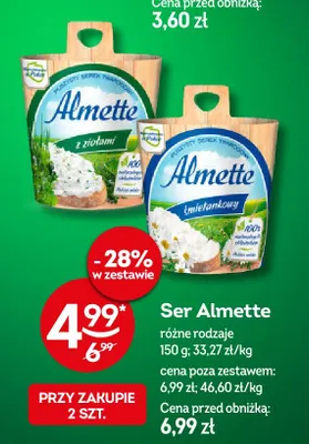 Ser Almette śmietankowy promocja w Żabka