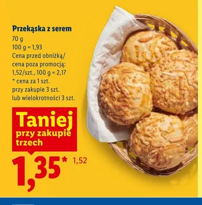 Przekąska z serem promocja w Lidl
