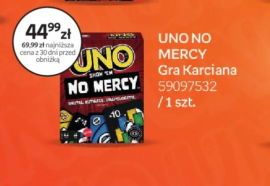 Gra karciana UNO No Mercy promocja w Empik