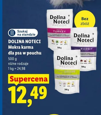 Mokra karma dla psa w pouchu Dolina Noteci Premium z indykiem promocja w Lidl
