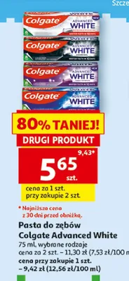 Pasta do zębów Colgate Advanced White Charcoal promocja w Auchan