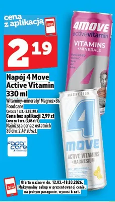 Napój 4 Move Active Vitamin promocja w TOPAZ