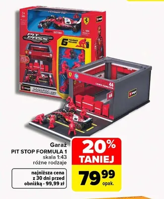 Garaż Pit Stop Formula 1 skala 1:43 Bburago promocja w Carrefour