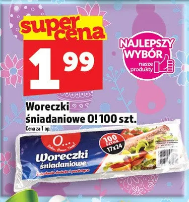 Woreczki śniadaniowe O! 100szt promocja w TOPAZ