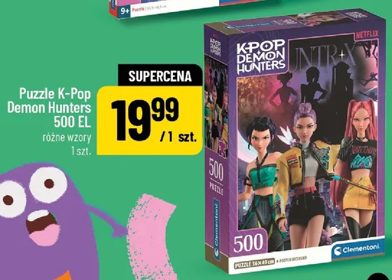 Puzzle K-Pop Demon Hunters 500 EL Clementoni promocja w POLOmarket
