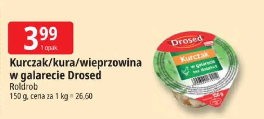 Kurczak/kura/wieprzowina w galarecie Drosed promocja w Leclerc