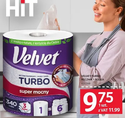 Ręcznik Velvet Turbo 1 rolka promocja w Selgros